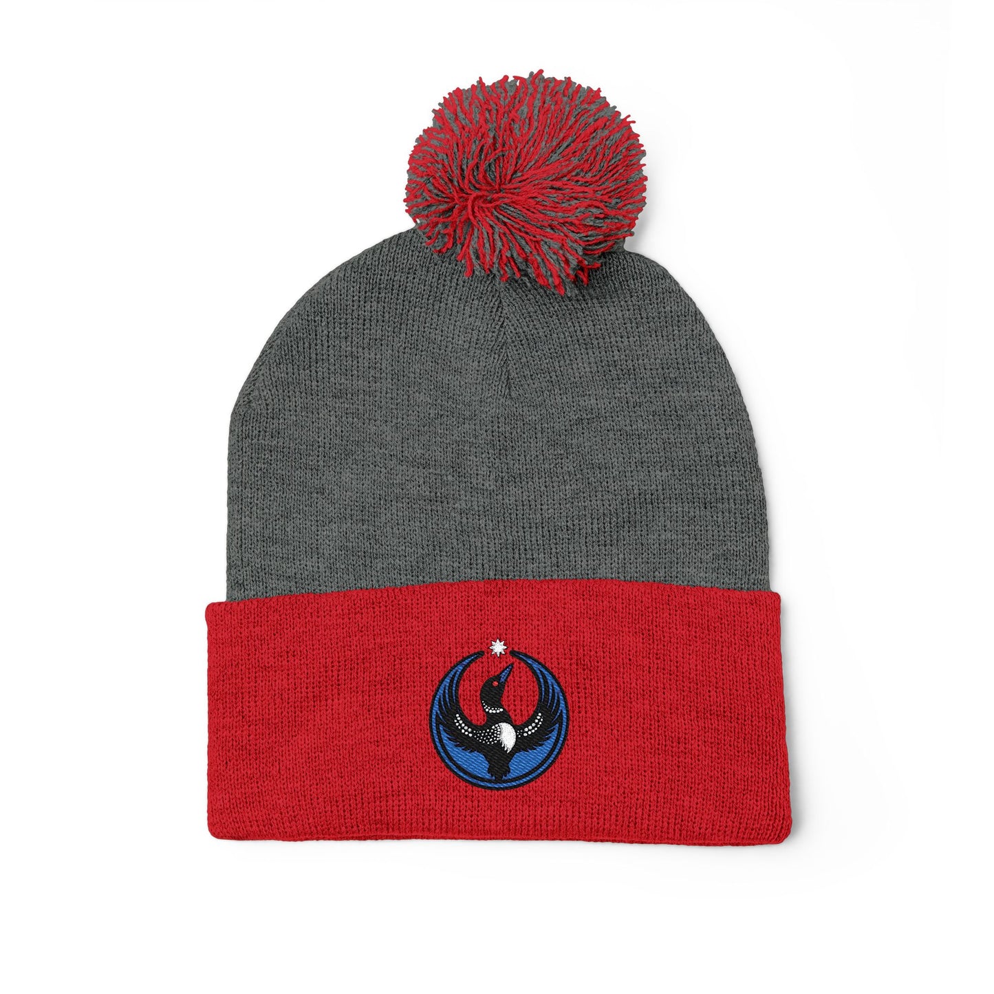 Minnesota Rebel Alliance Loon | MN embroidery Pom-Pom Knit Cap | Embroidered Beanie