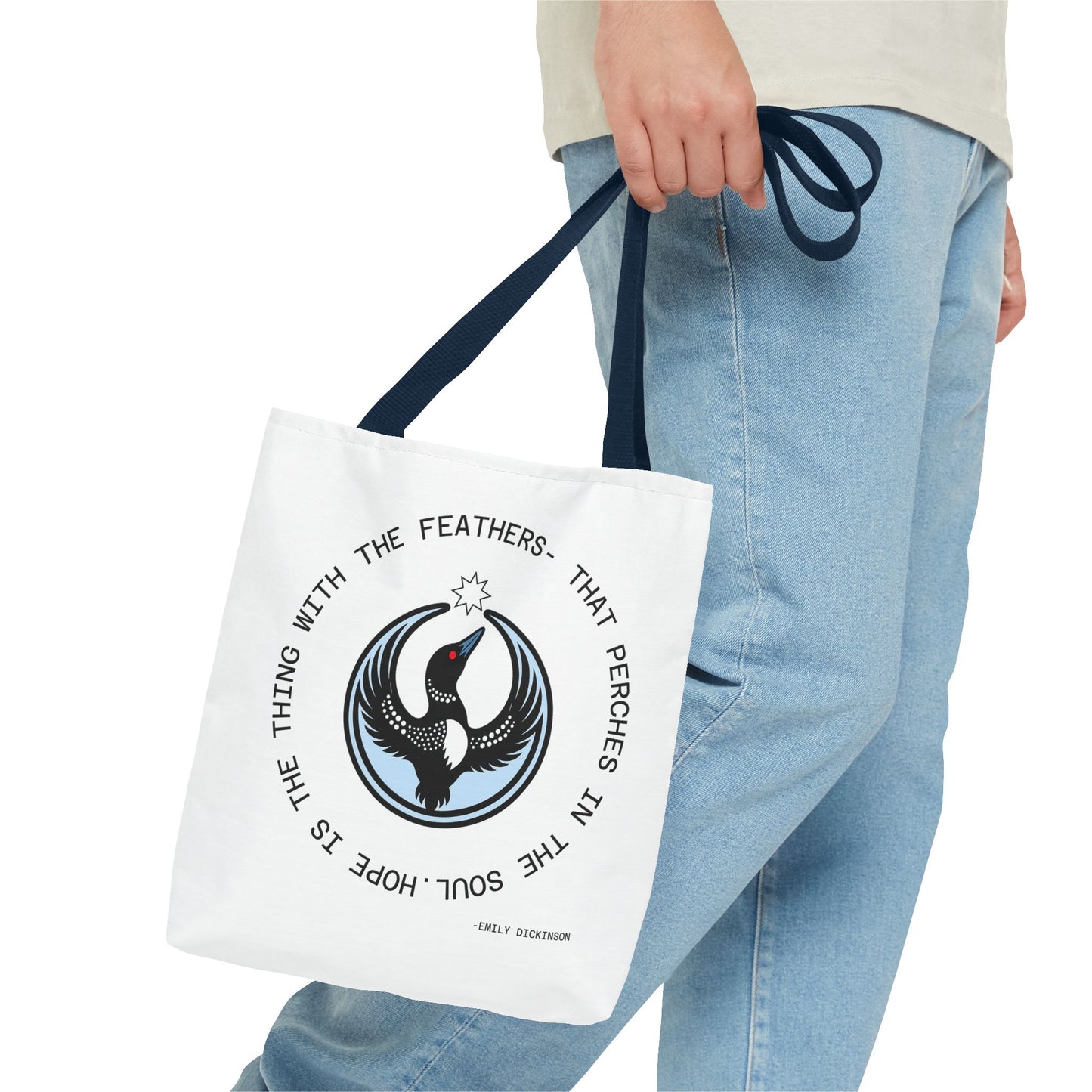 Hope in the Feathers Cotton Tote — MN Loon 'Rebel Bird' Emblem