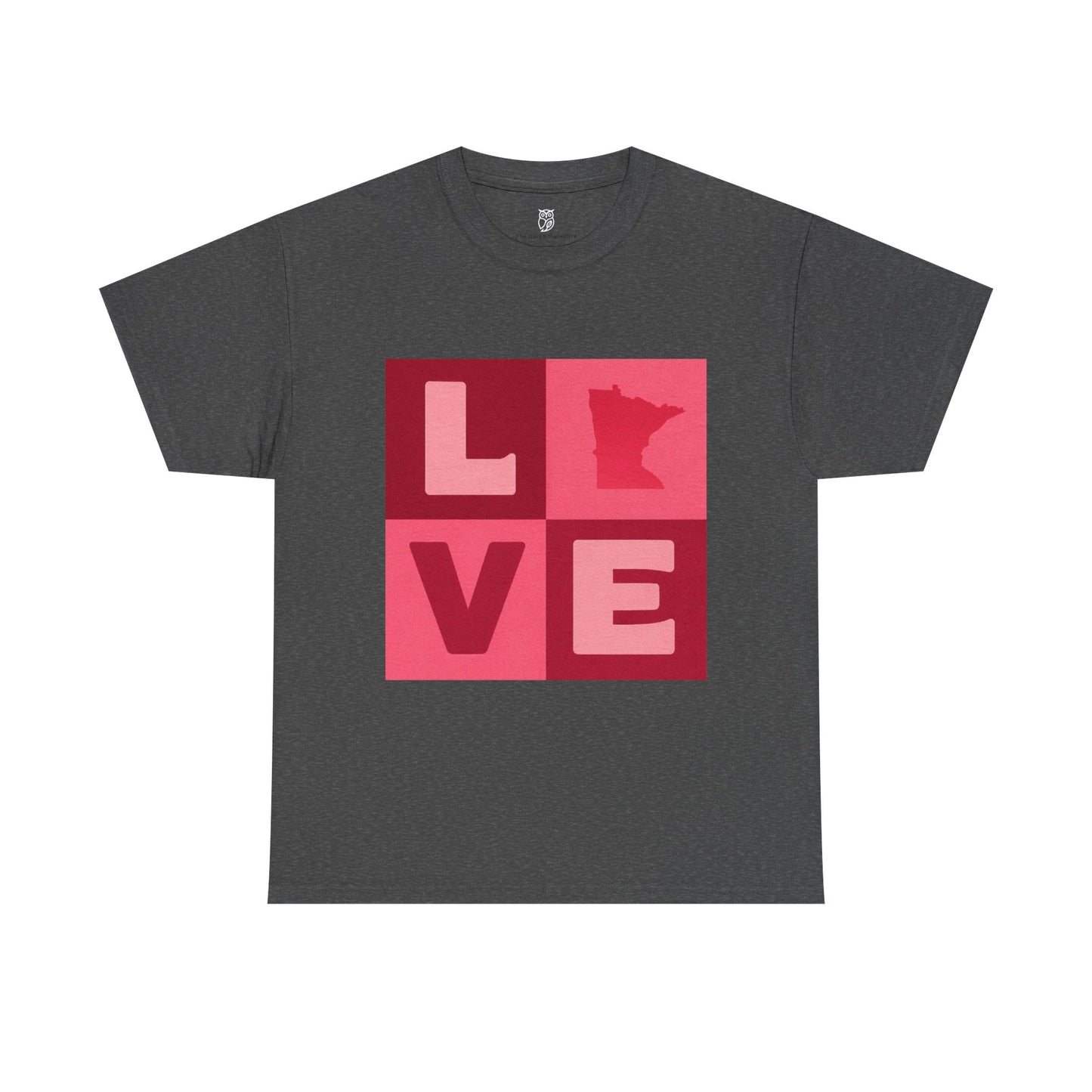 Minnesota Love Heart Retro Pink Typography Tee | Valentines