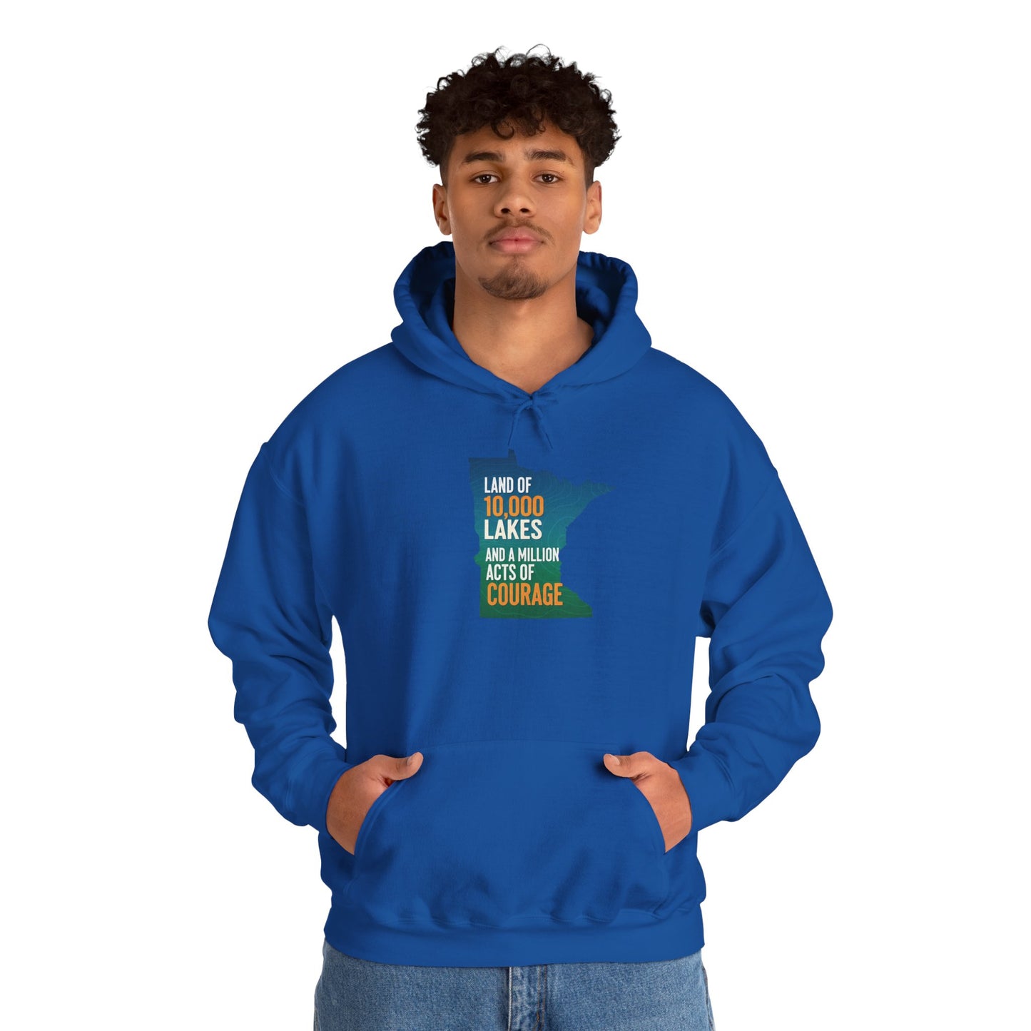 Land of 10,000 Lakes Minnesota State Outline Hoodie | Courage