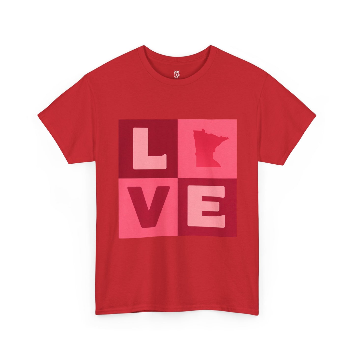 Minnesota Love Heart Retro Pink Typography Tee | Valentines