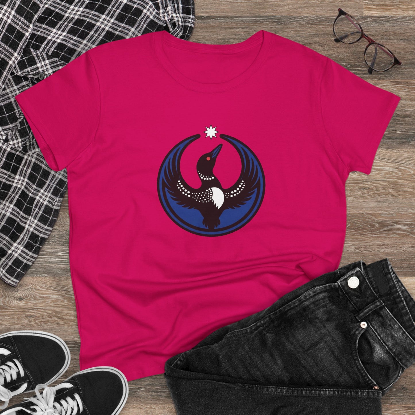 Minnesota Rebel Loon Illustration Tee | Women's Midweight 100% Cotton