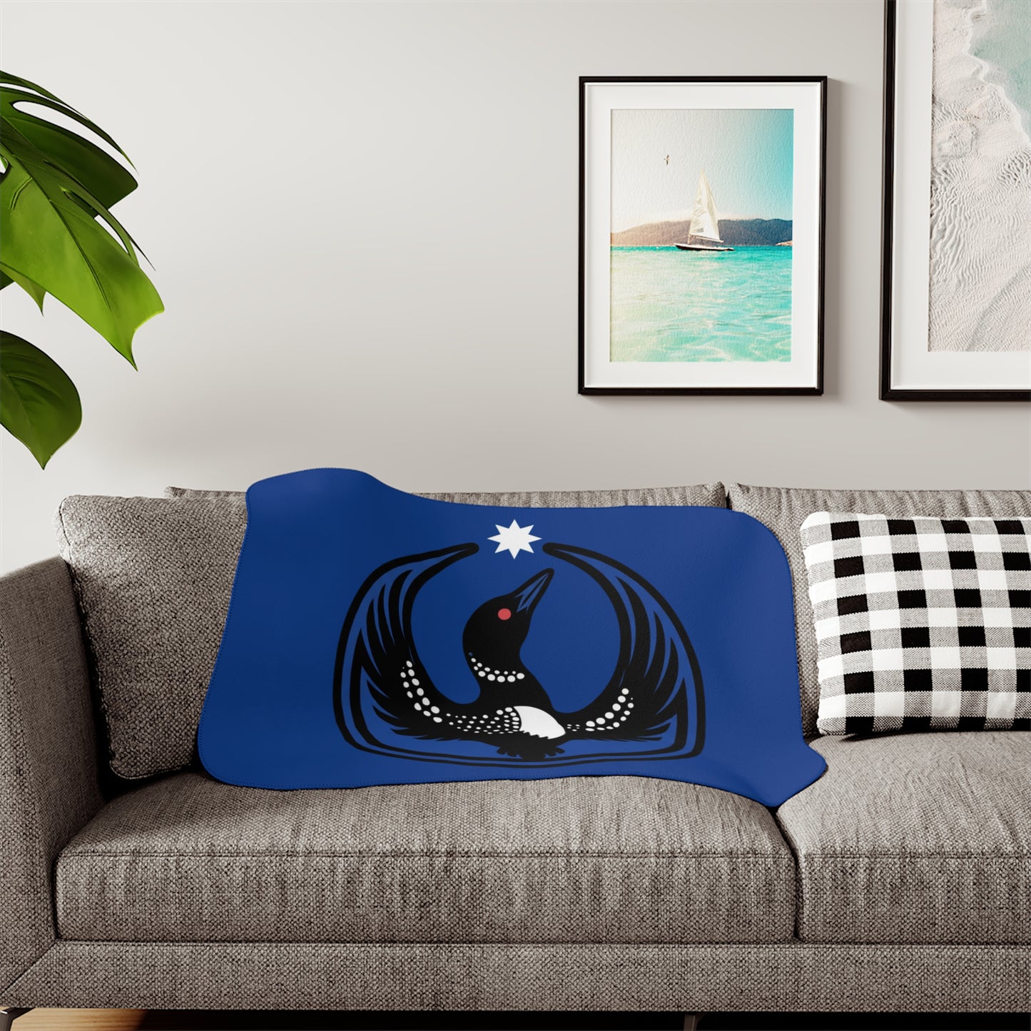 Two-Tone Sherpa Blanket — Minnesota Rebel Alliance Loon