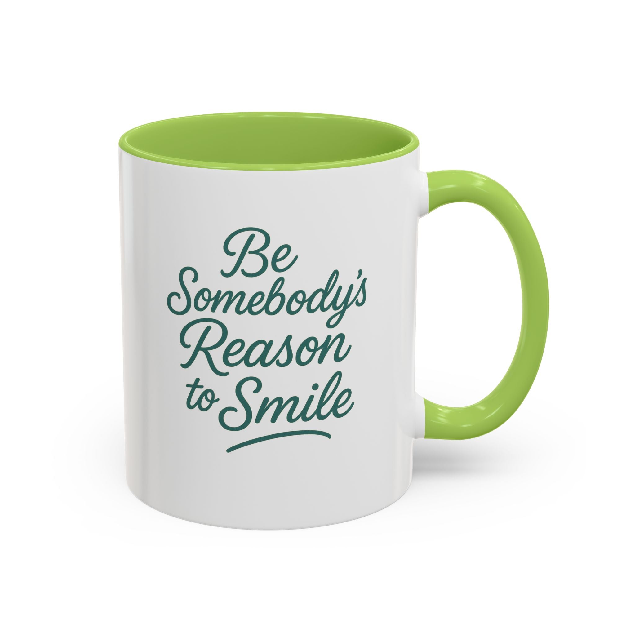 Be Somebody's Reason to Smile Accent Coffee Mug — Inspirational 11/15oz Ceramic Mug