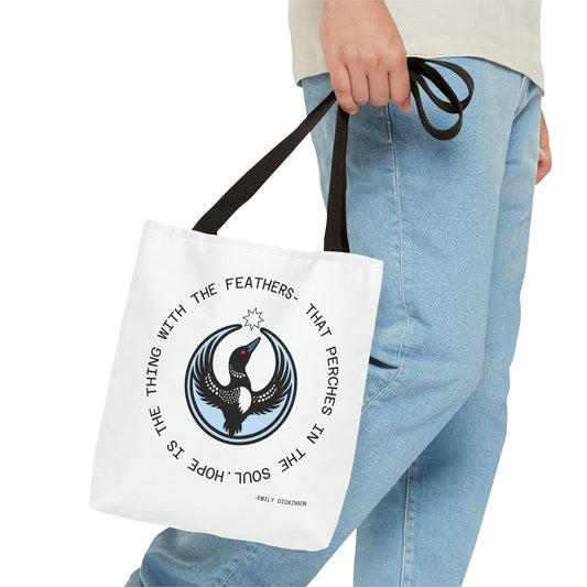 Hope in the Feathers Cotton Tote — MN Loon 'Rebel Bird' Emblem