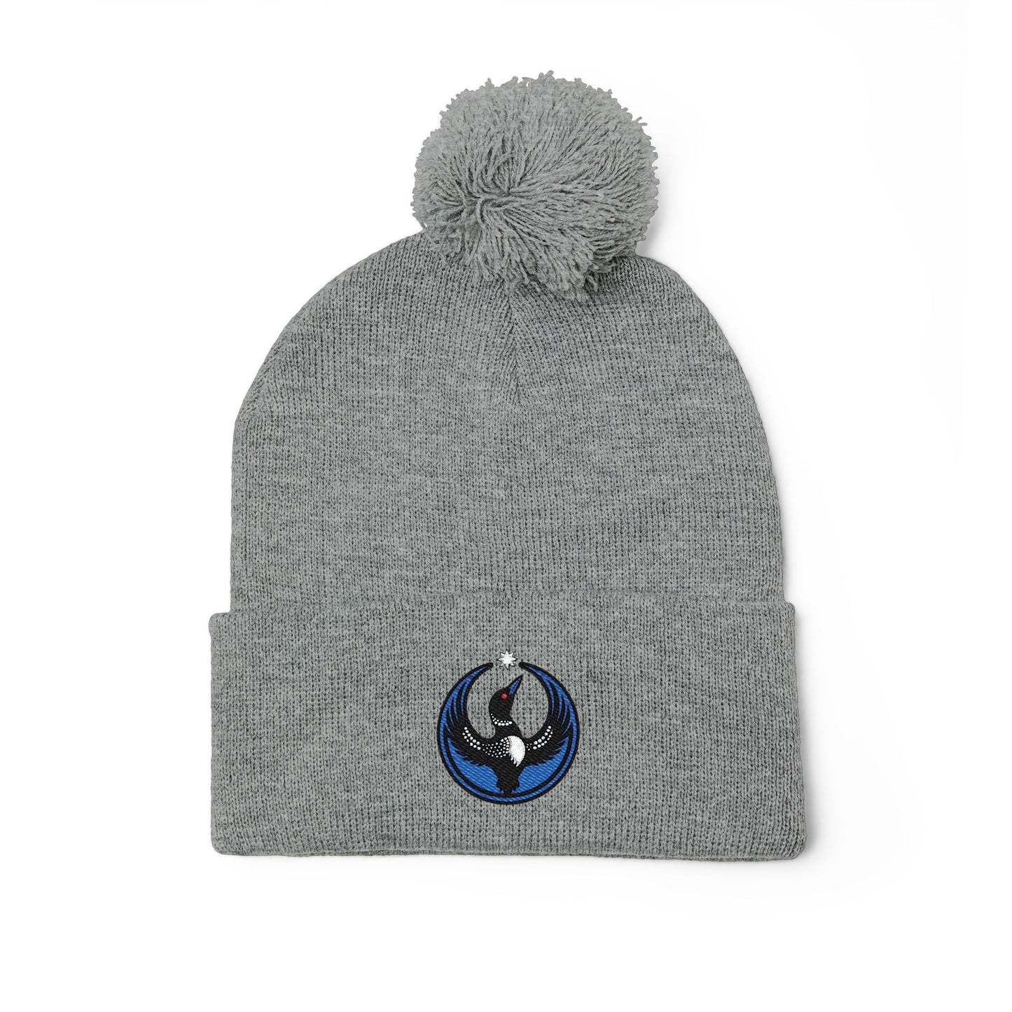 Minnesota Rebel Alliance Loon | MN embroidery Pom-Pom Knit Cap | Embroidered Beanie