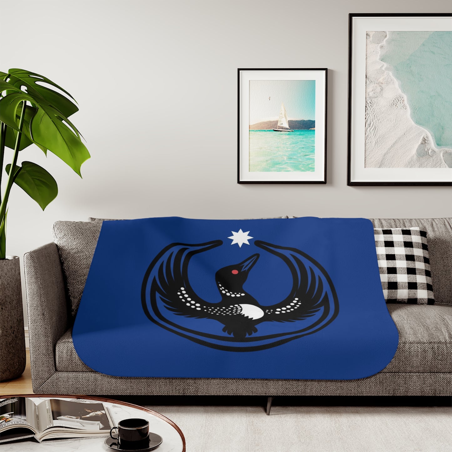 Two-Tone Sherpa Blanket — Minnesota Rebel Alliance Loon