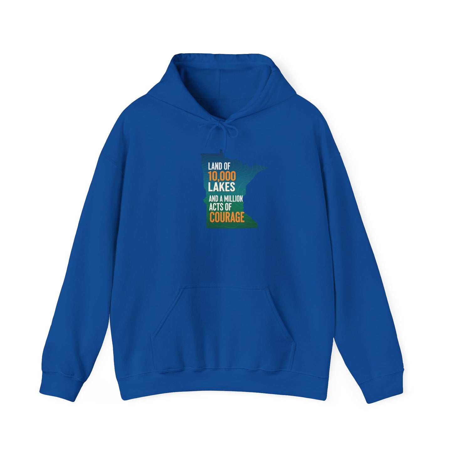Land of 10,000 Lakes Minnesota State Outline Hoodie | Courage