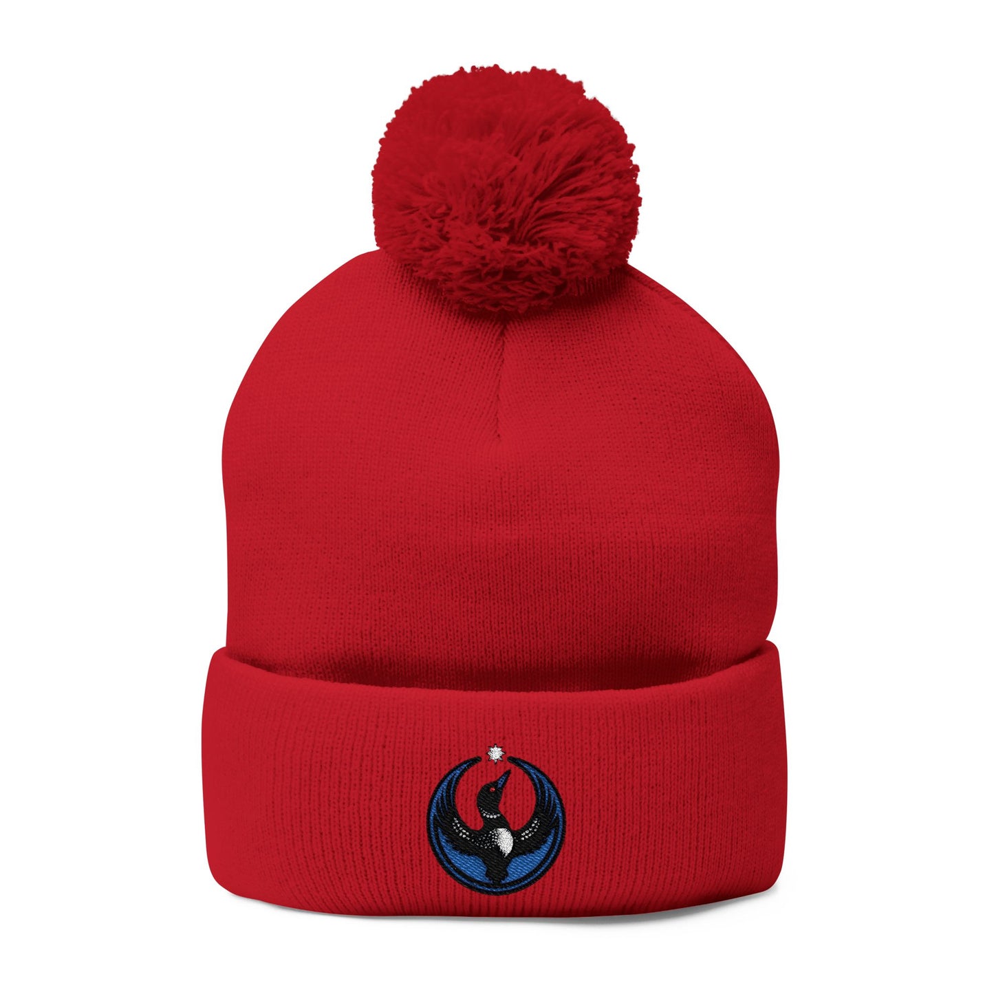 Minnesota Rebel Alliance Loon | MN embroidery Pom-Pom Knit Cap | Embroidered Beanie