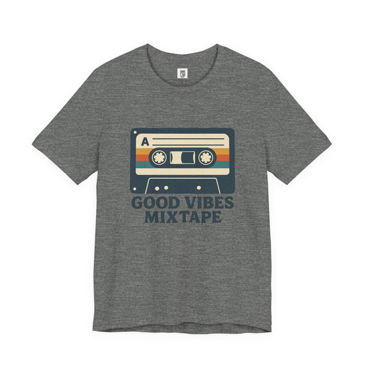 Good Vibes Mixtape Retro Cassette T-Shirt
