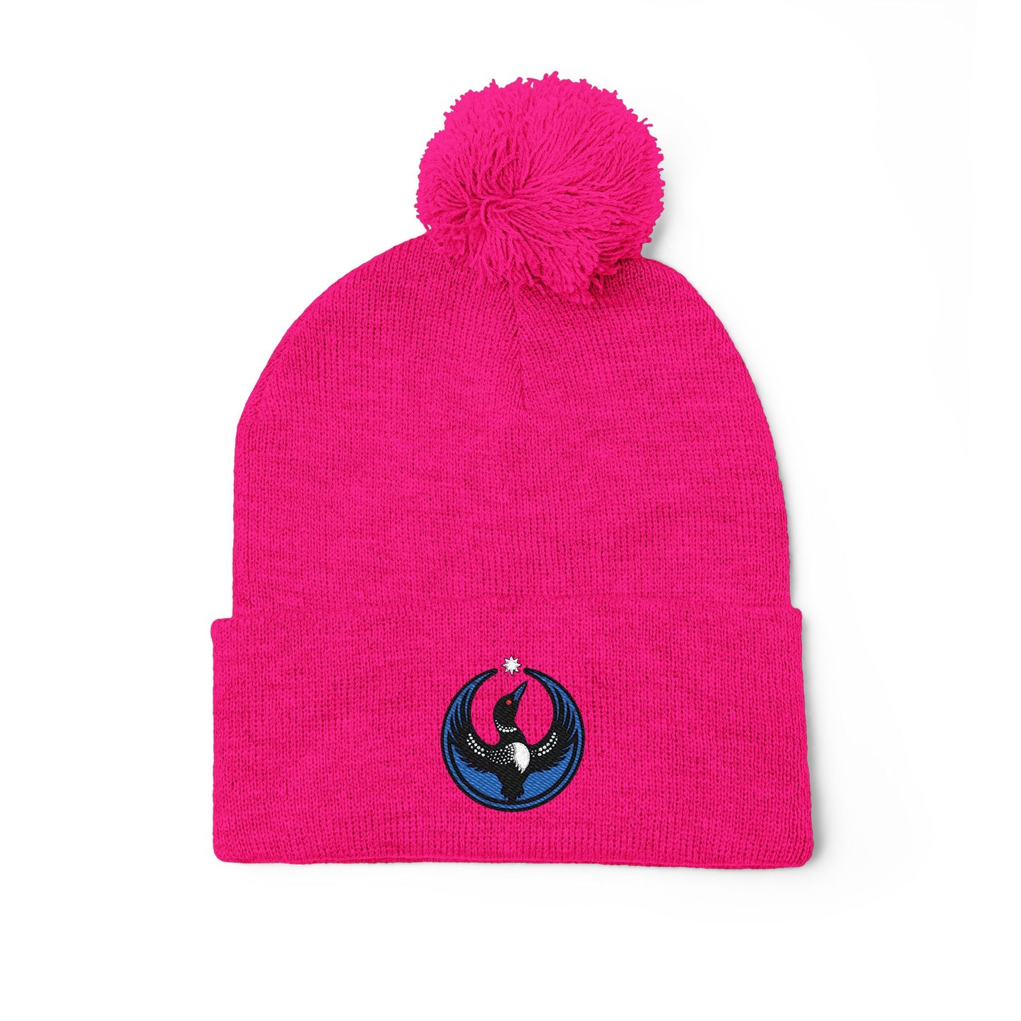 Minnesota Rebel Alliance Loon | MN embroidery Pom-Pom Knit Cap | Embroidered Beanie