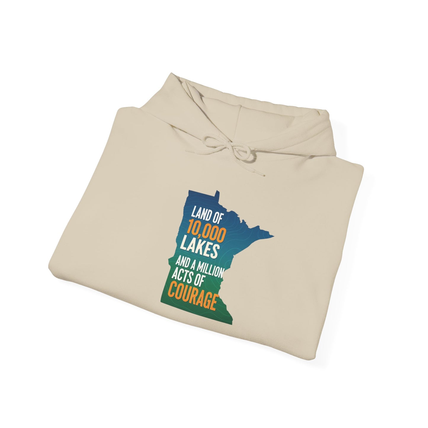 Land of 10,000 Lakes Minnesota State Outline Hoodie | Courage