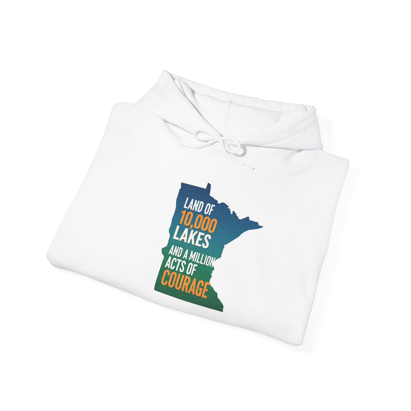 Land of 10,000 Lakes Minnesota State Outline Hoodie | Courage