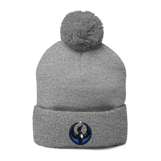Minnesota Rebel Alliance Loon | MN embroidery Pom-Pom Knit Cap | Embroidered Beanie