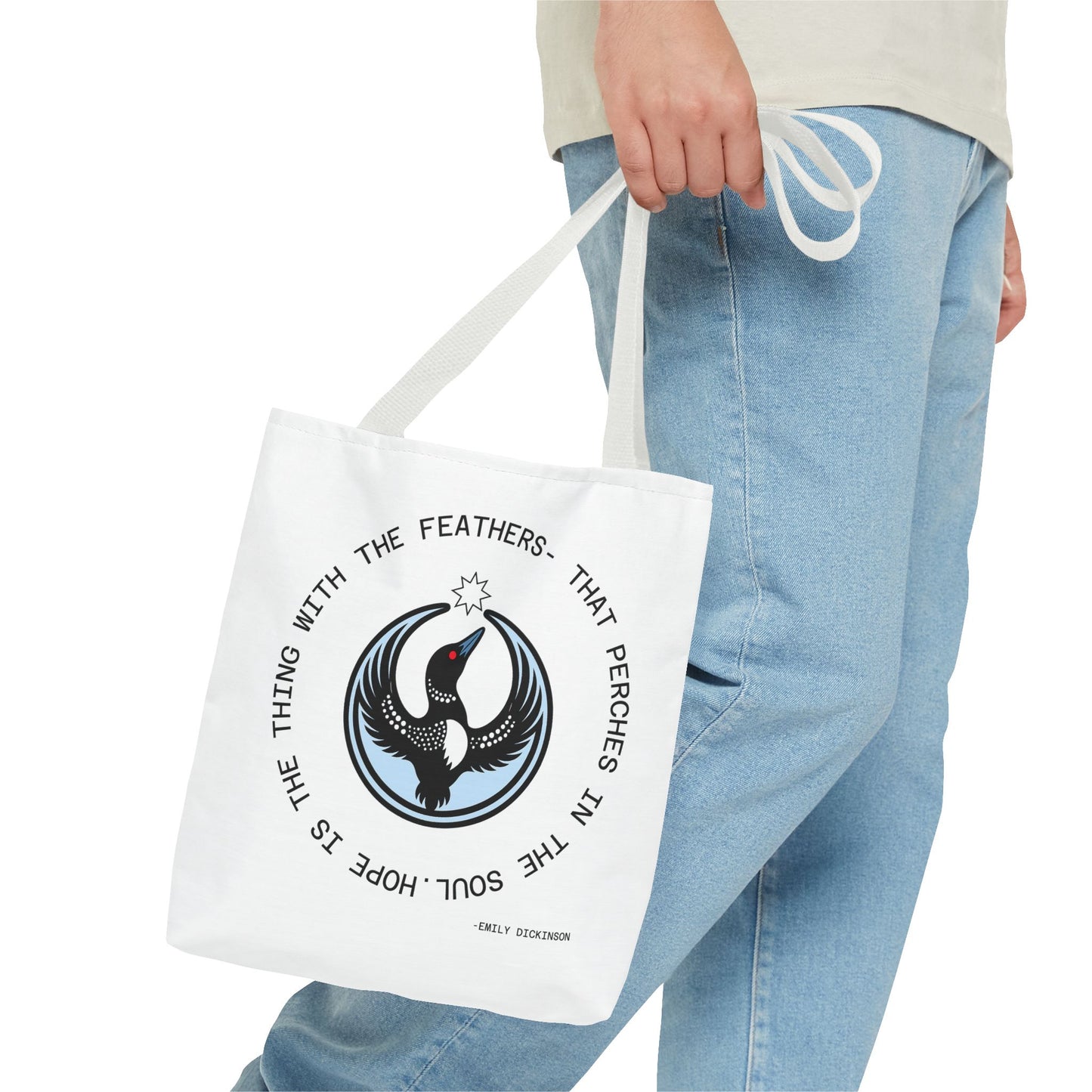 Hope in the Feathers Cotton Tote — MN Loon 'Rebel Bird' Emblem
