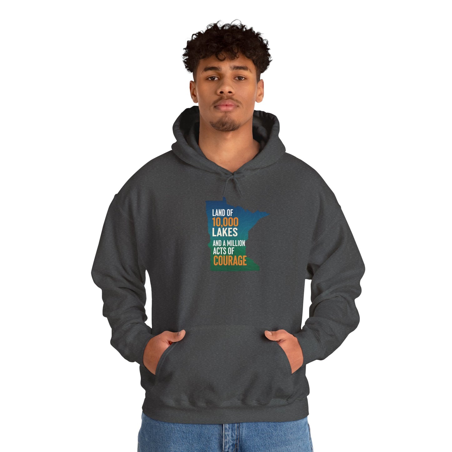 Land of 10,000 Lakes Minnesota State Outline Hoodie | Courage