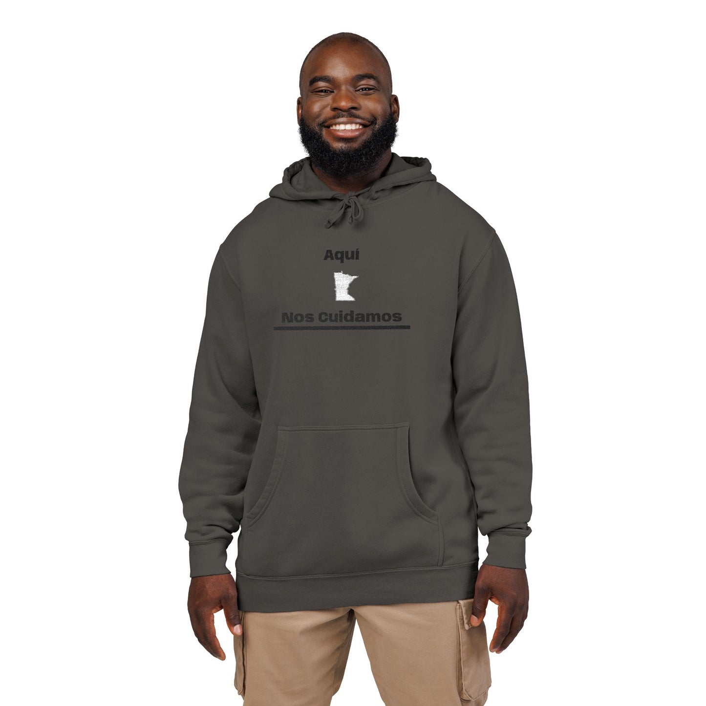 Minnesota "Aquí Nos Cuidamos" | State Hoodie, Minimal Design
