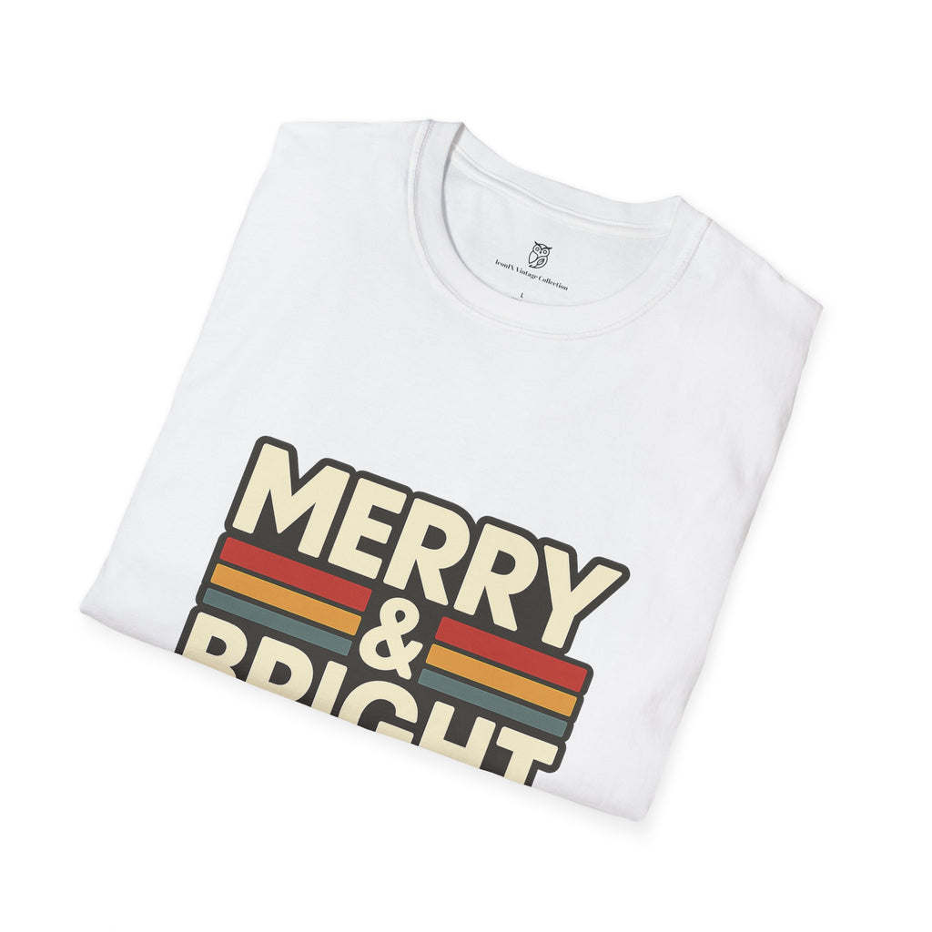 Merry & Bright Retro Holiday T-Shirt