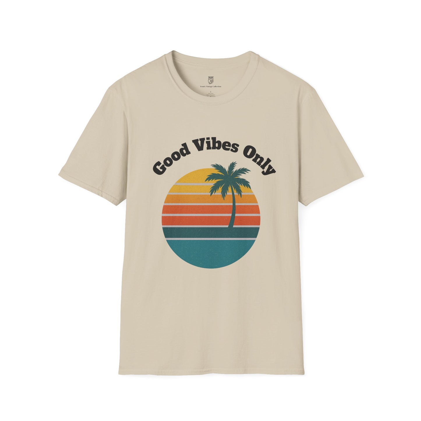 Good Vibes Only T-Shirt — Retro Palm Sunset Tee