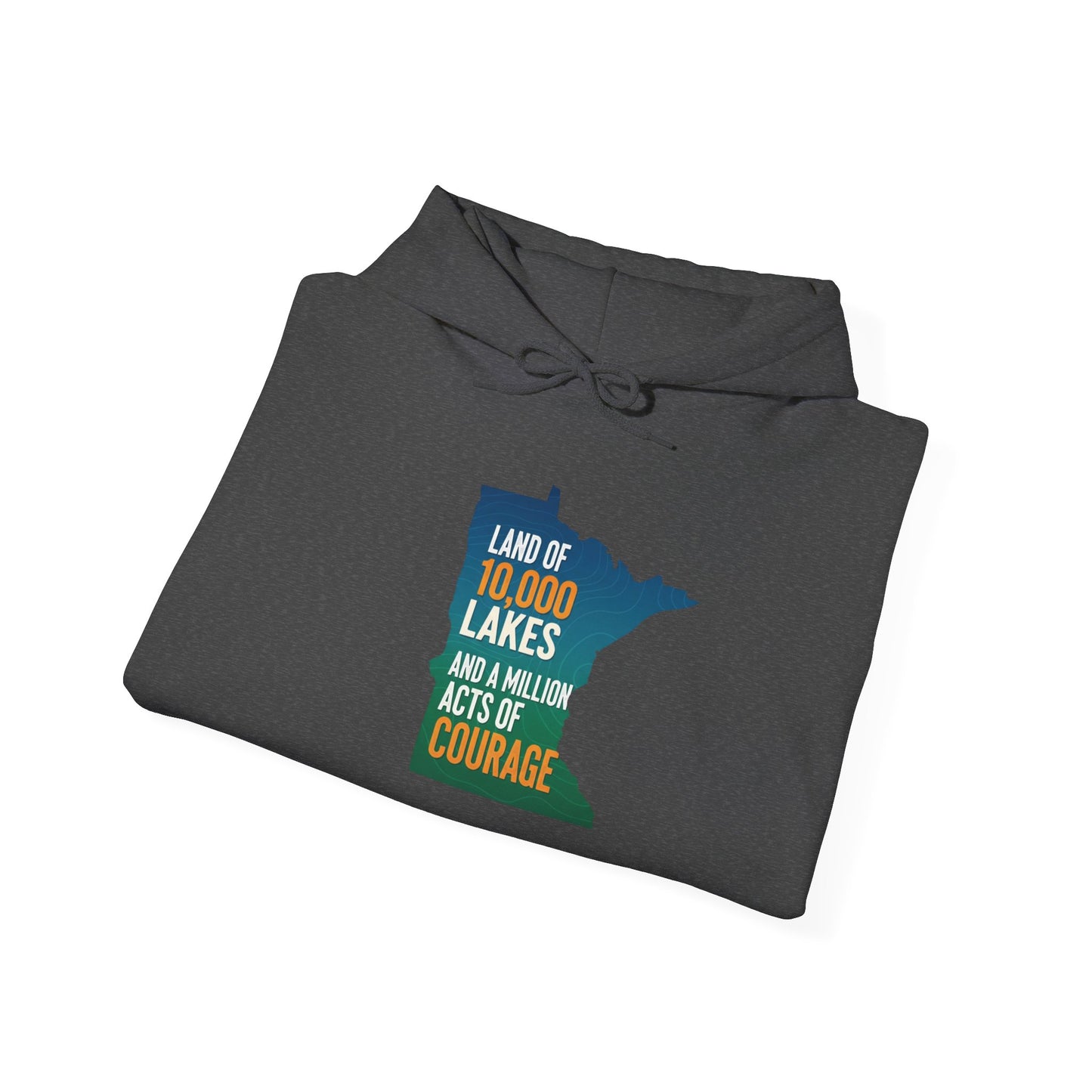 Land of 10,000 Lakes Minnesota State Outline Hoodie | Courage