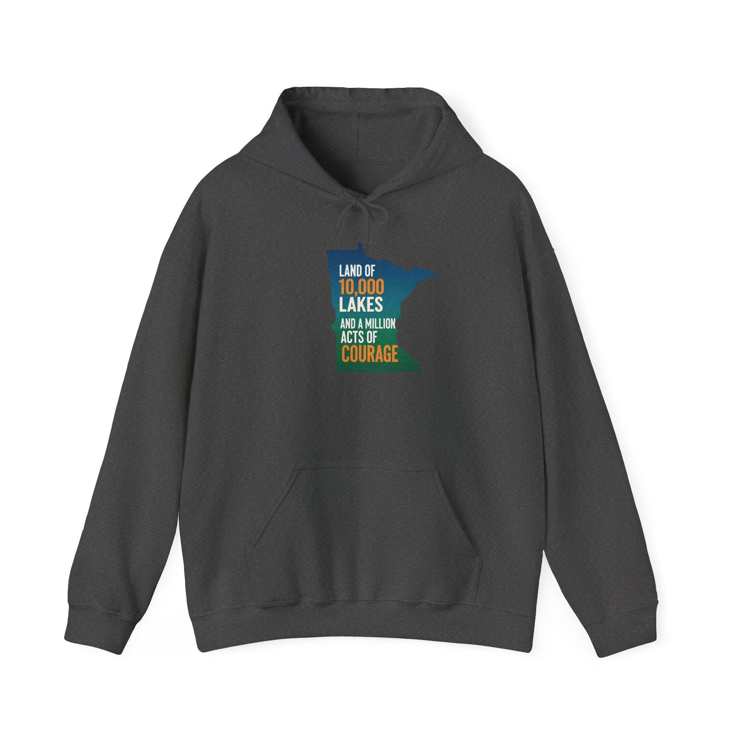 Land of 10,000 Lakes Minnesota State Outline Hoodie | Courage