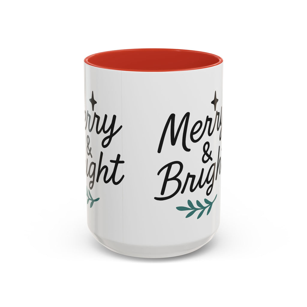 Merry & Bright Holiday Coffee Mug — 11/15oz Accent Ceramic