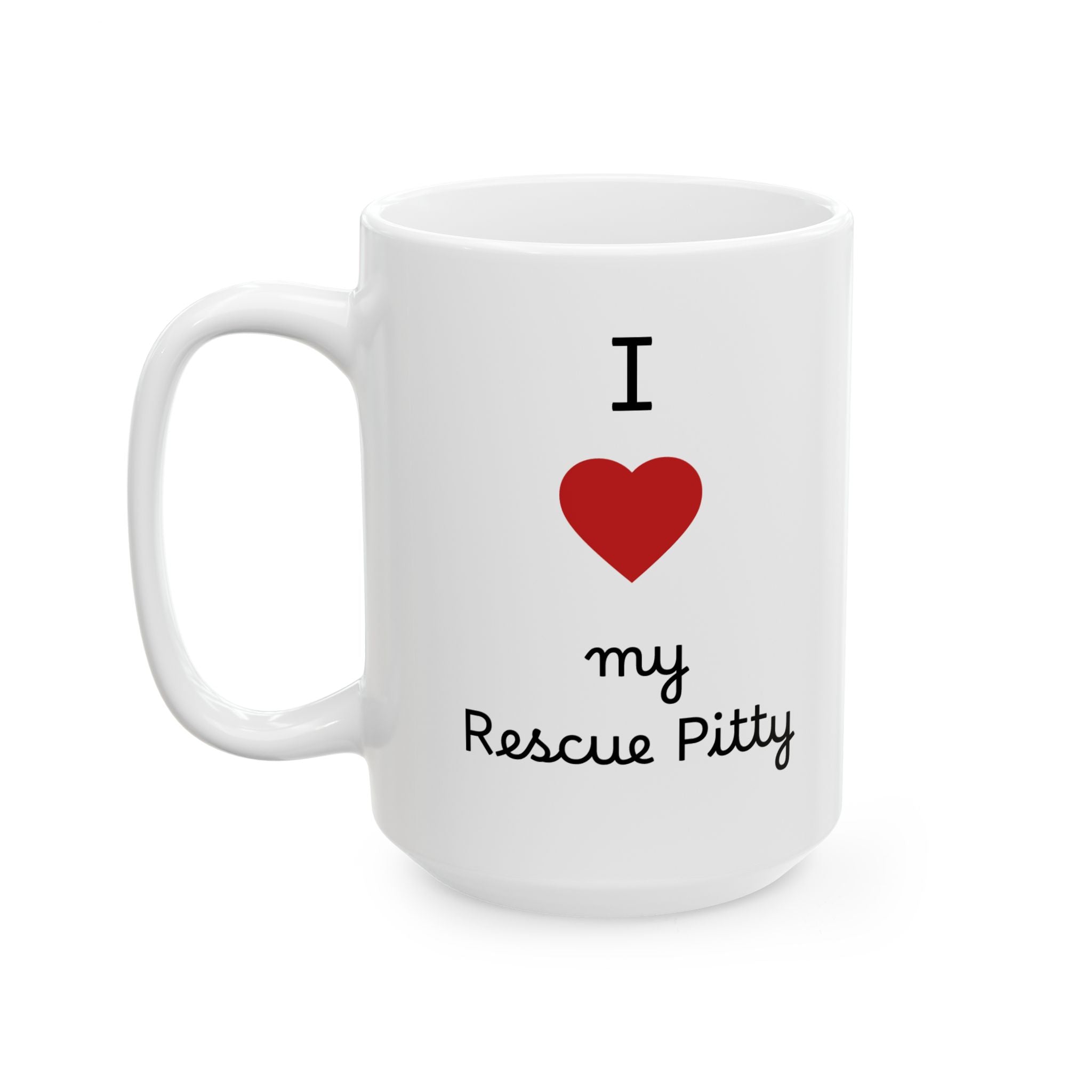 Happy Running Dog Ceramic Mug — Cute Rescue Pitty pup Coffee Cup (11oz & 15oz)