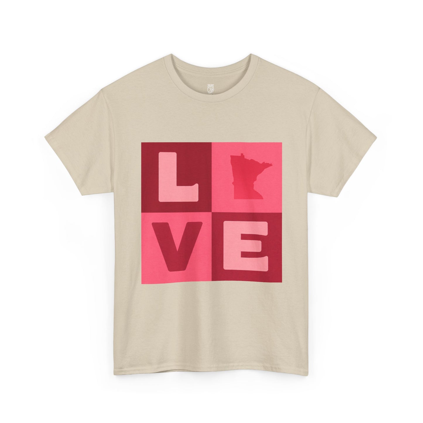 Minnesota Love Heart Retro Pink Typography Tee | Valentines