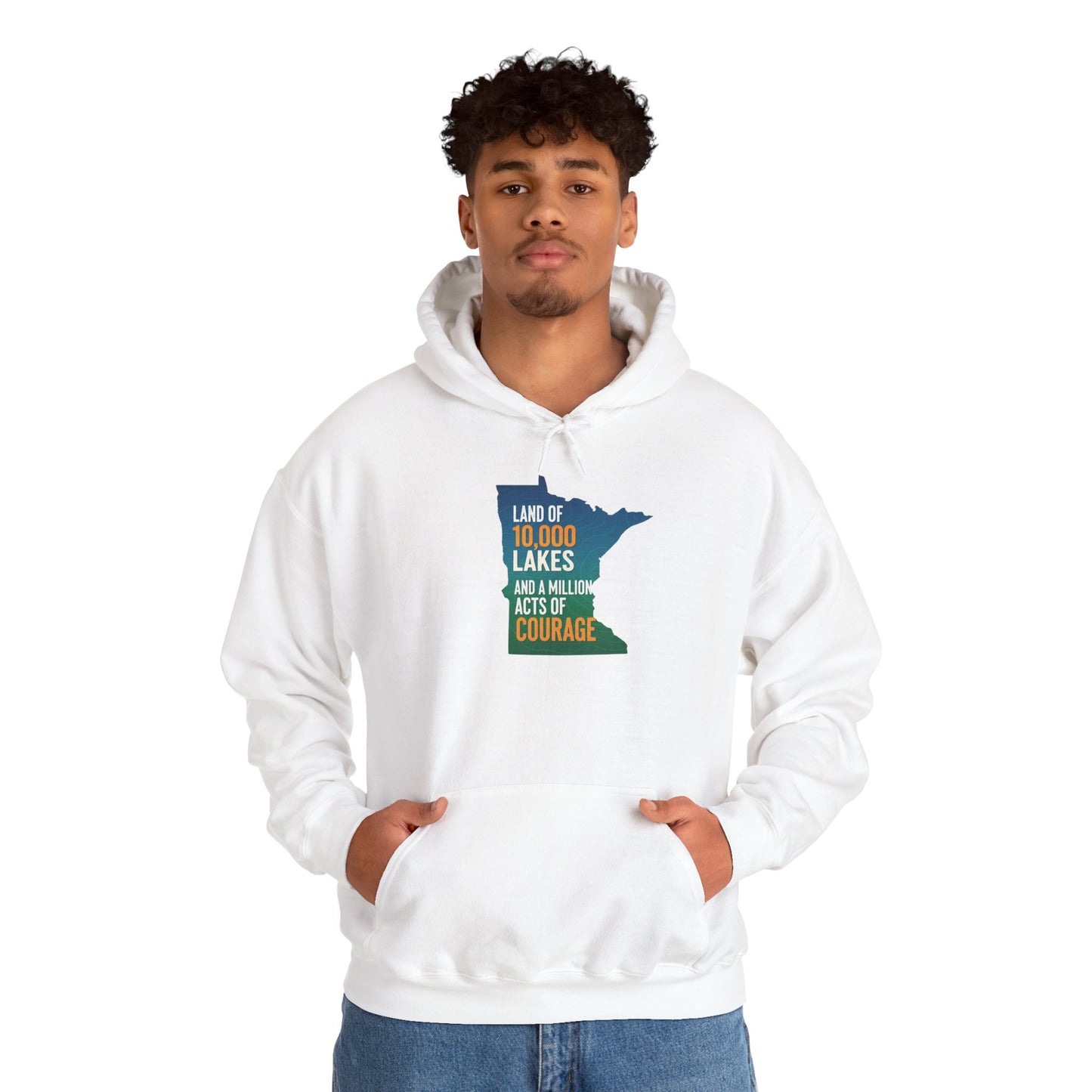 Land of 10,000 Lakes Minnesota State Outline Hoodie | Courage