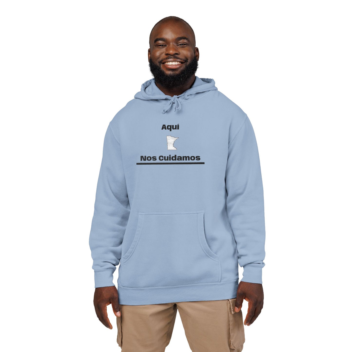 Minnesota "Aquí Nos Cuidamos" | State Hoodie, Minimal Design