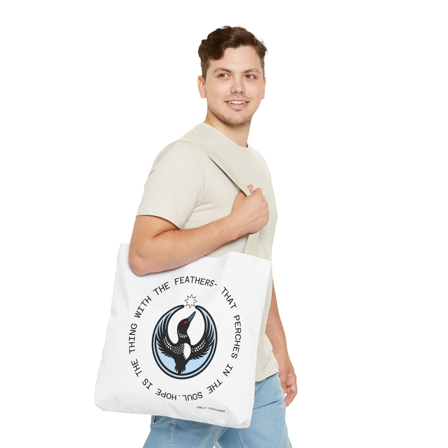 Hope in the Feathers Cotton Tote — MN Loon 'Rebel Bird' Emblem