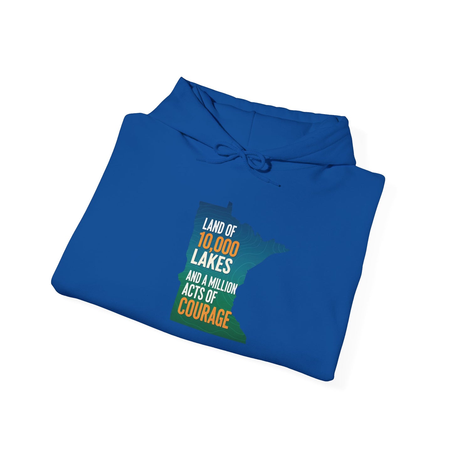 Land of 10,000 Lakes Minnesota State Outline Hoodie | Courage