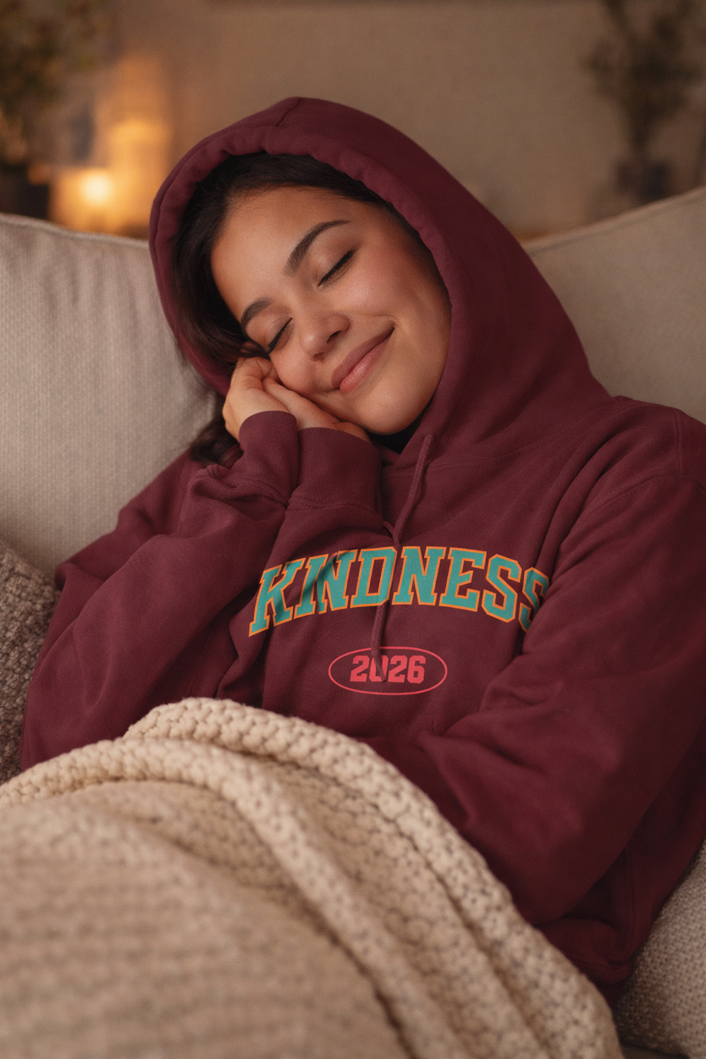 Kindness 2026 Hoodie — Vintage Collegiate Inspirational Pullover