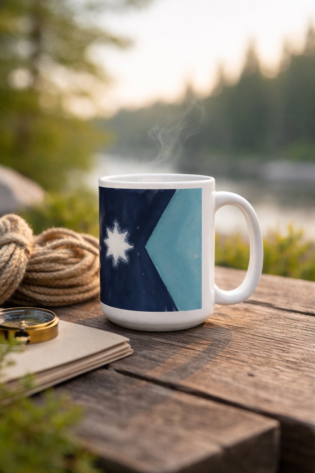 Minnesota Ceramic Mug — Watercolor MN Flag (15oz)