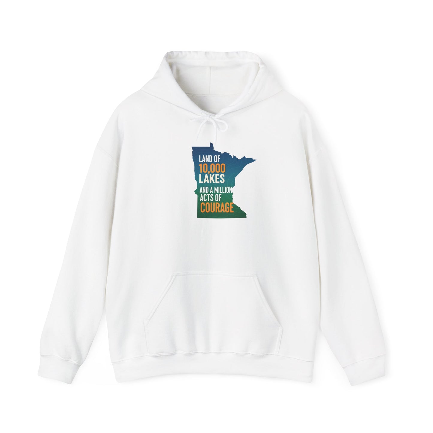 Land of 10,000 Lakes Minnesota State Outline Hoodie | Courage