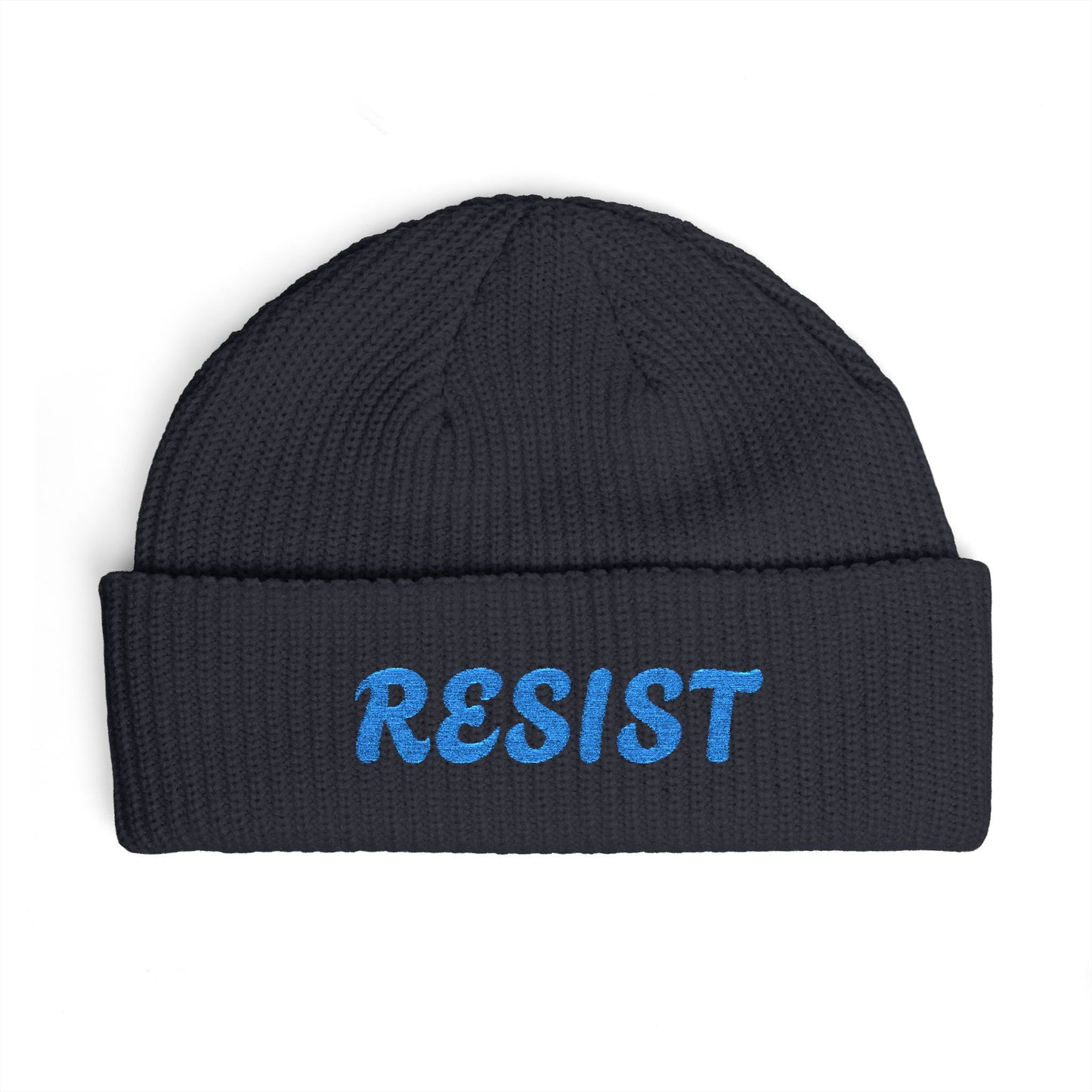 RESIST cuff beanie | embroidered knit hat