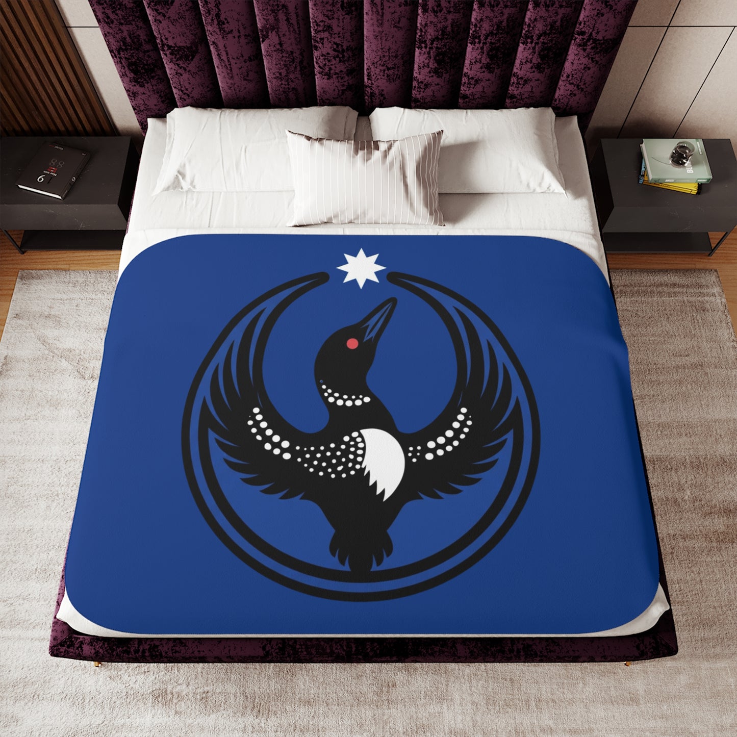 Two-Tone Sherpa Blanket — Minnesota Rebel Alliance Loon