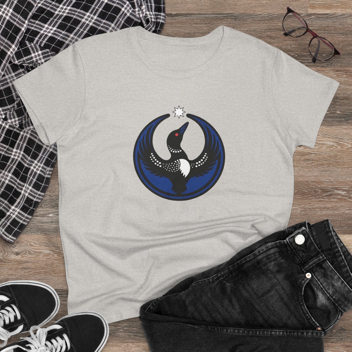 Minnesota Rebel Loon Illustration Tee | Women's Midweight 100% Cotton