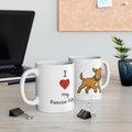 Happy Running Dog Ceramic Mug — Cute Rescue Pitty pup Coffee Cup (11oz & 15oz)