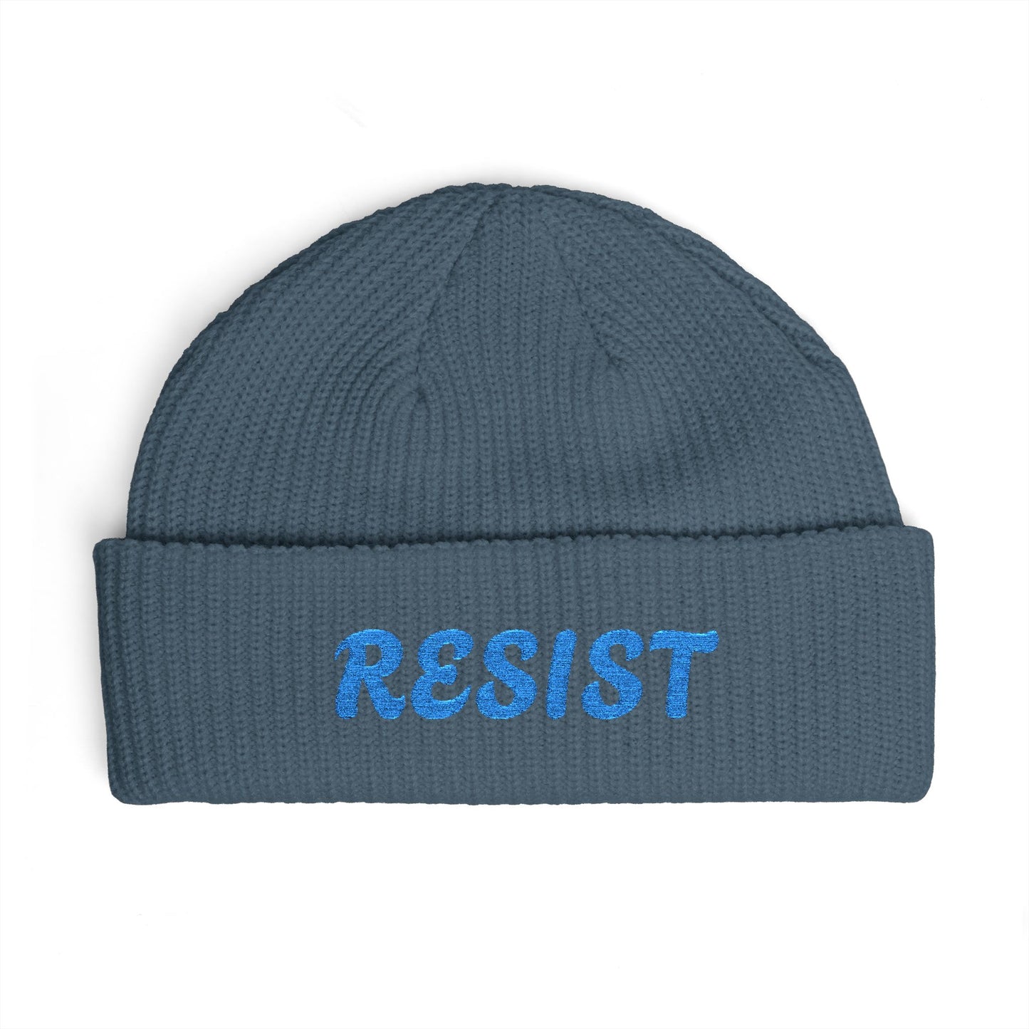 RESIST cuff beanie | embroidered knit hat