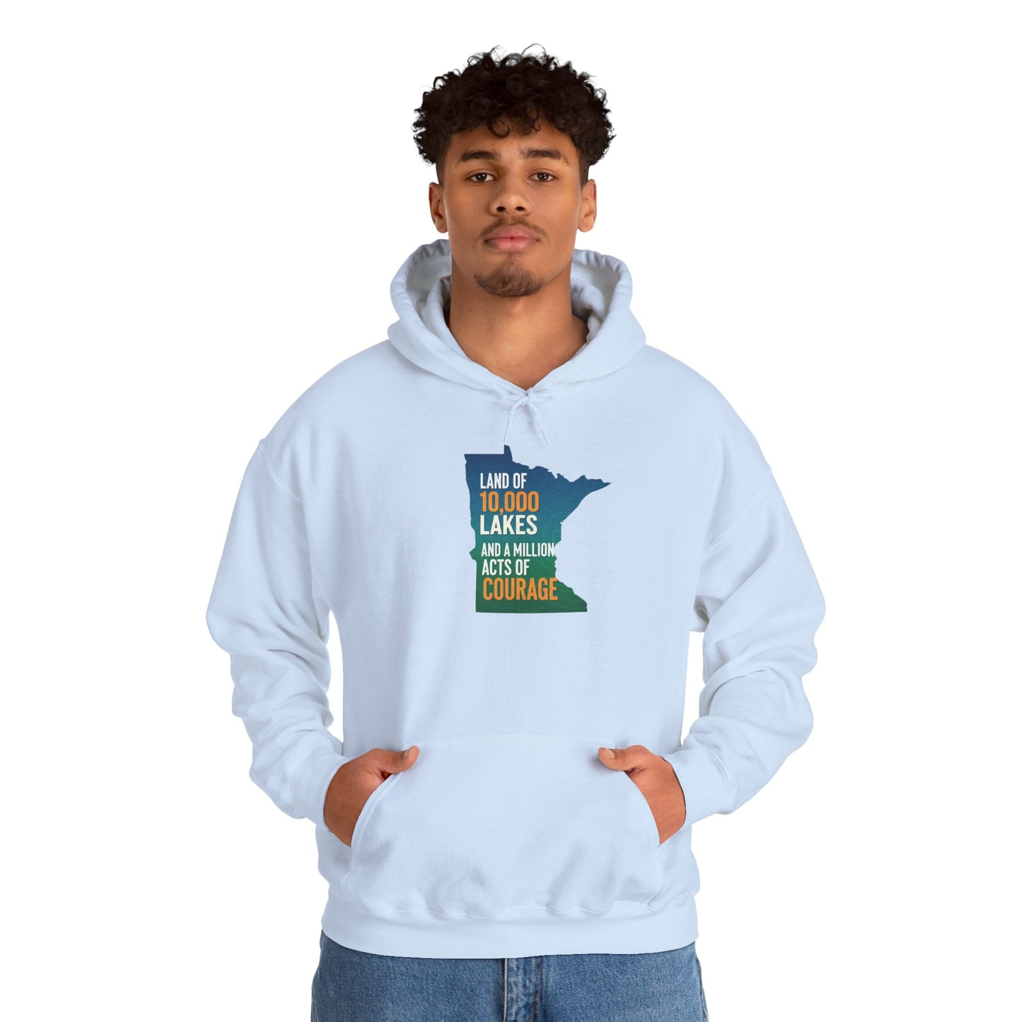 Land of 10,000 Lakes Minnesota State Outline Hoodie | Courage