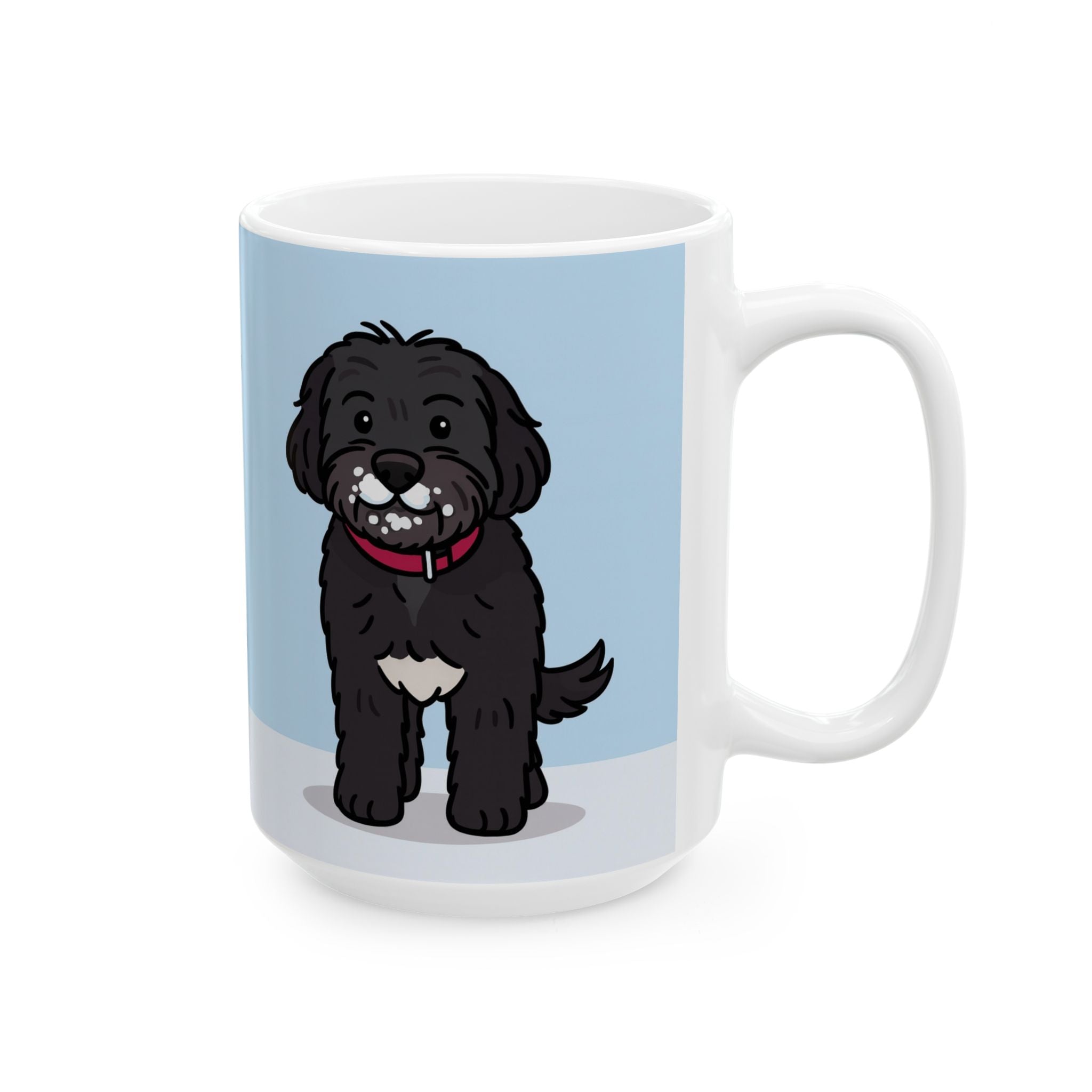 I Love Doodles Ceramic Mug — Blue Dog Lover Coffee Cup (11oz & 15oz)