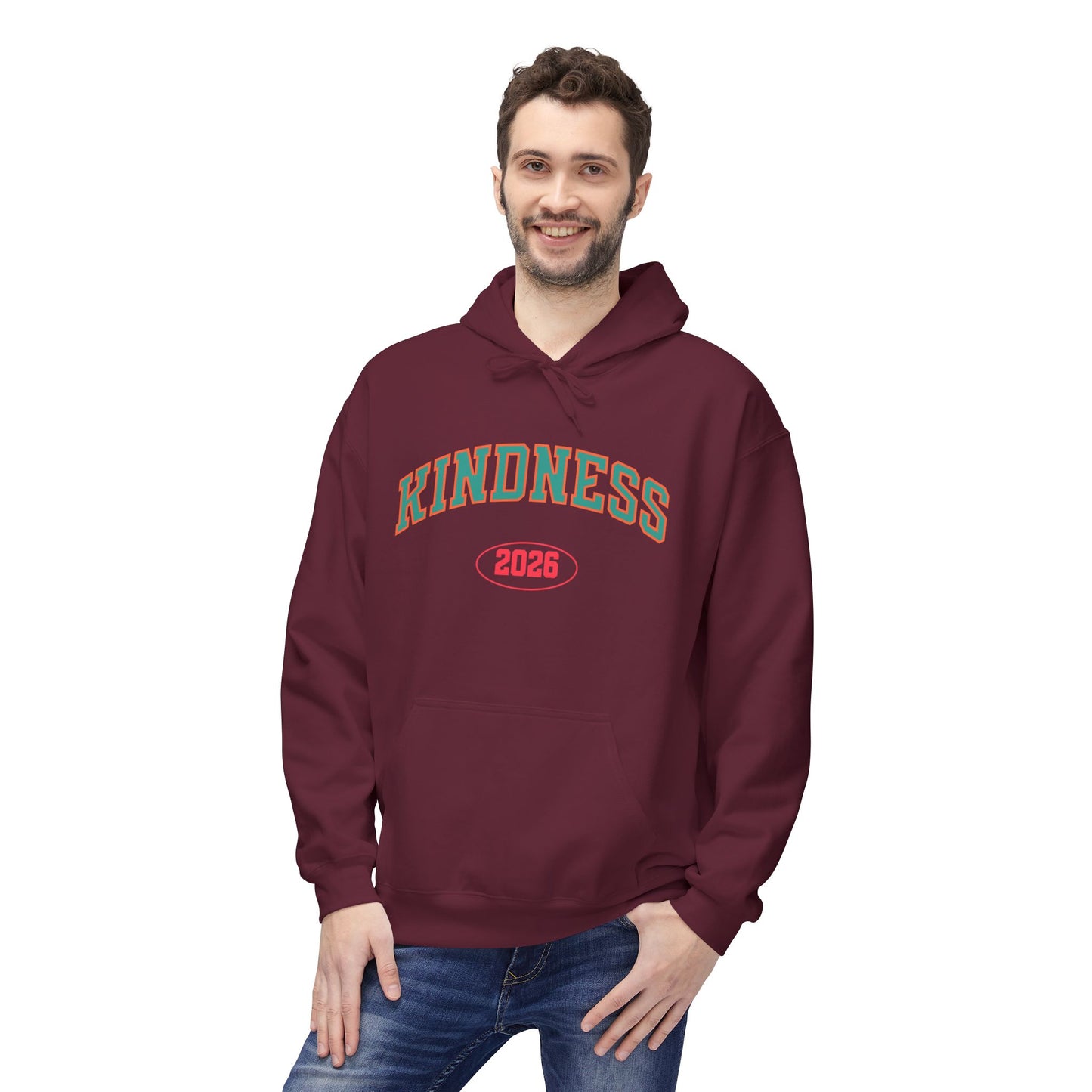 Kindness 2026 Hoodie — Vintage Collegiate Inspirational Pullover