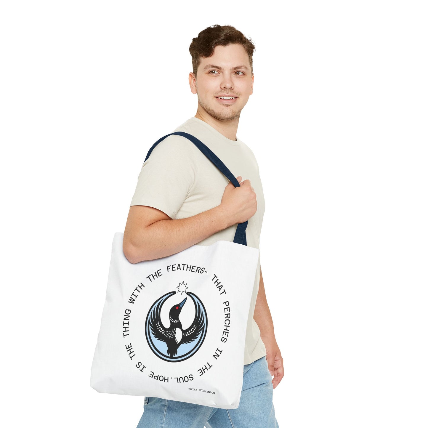 Hope in the Feathers Cotton Tote — MN Loon 'Rebel Bird' Emblem