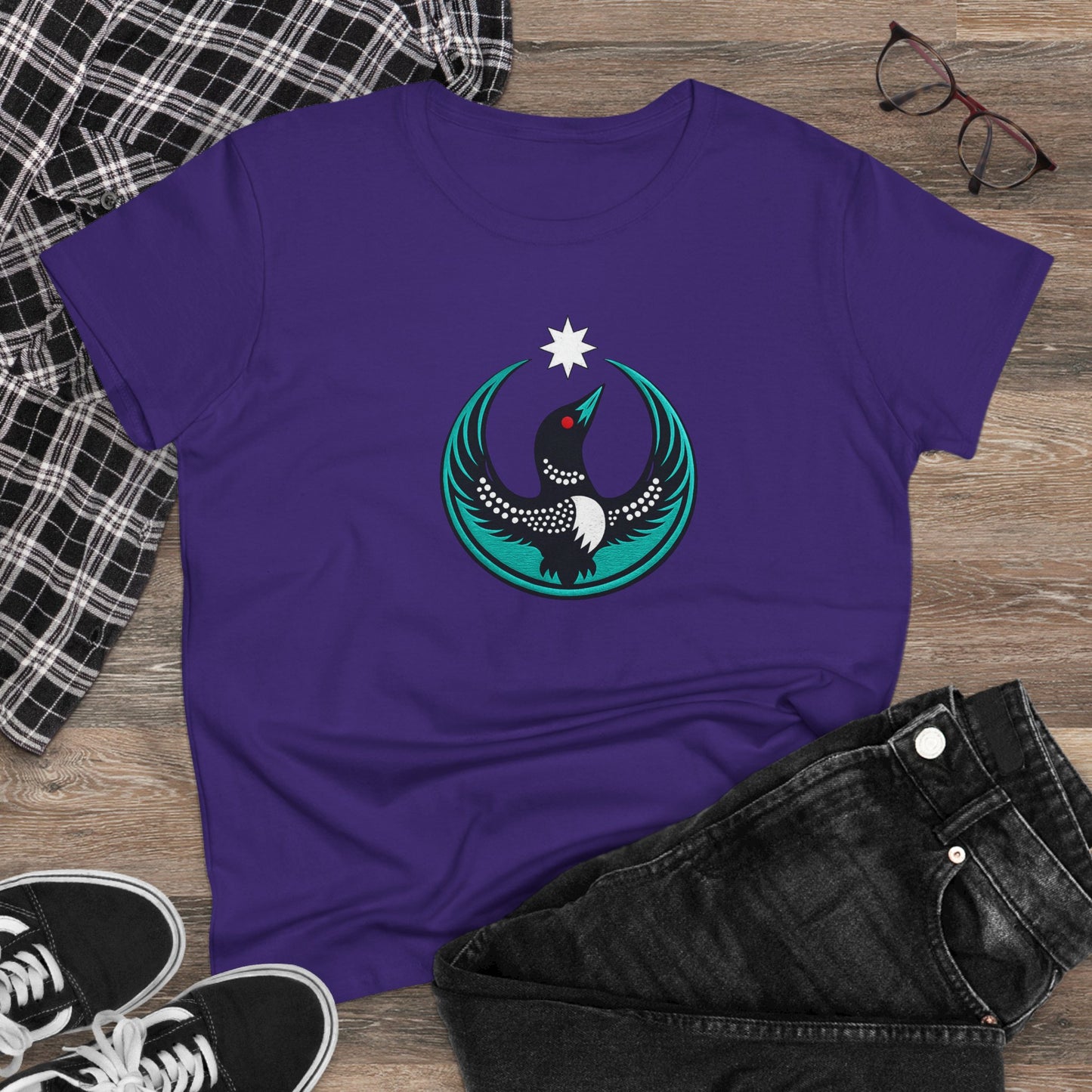 Minnesota Rebel Loon Illustration Tee | Women's Midweight 100% Cotton