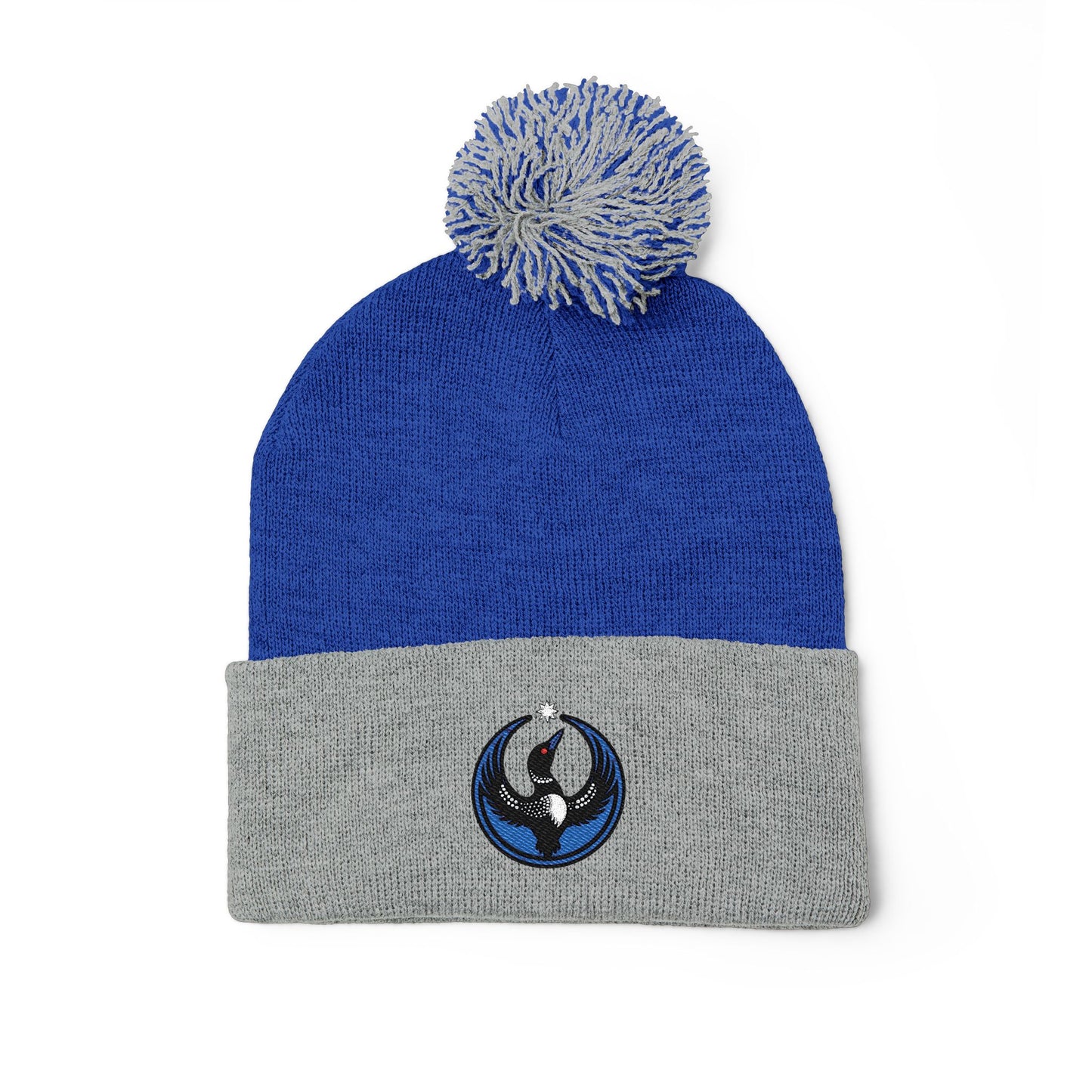 Minnesota Rebel Alliance Loon | MN embroidery Pom-Pom Knit Cap | Embroidered Beanie