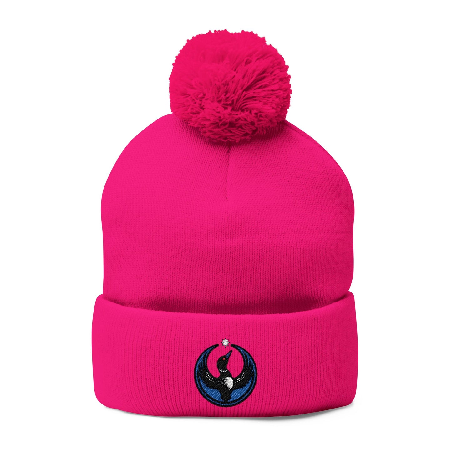 Minnesota Rebel Alliance Loon | MN embroidery Pom-Pom Knit Cap | Embroidered Beanie