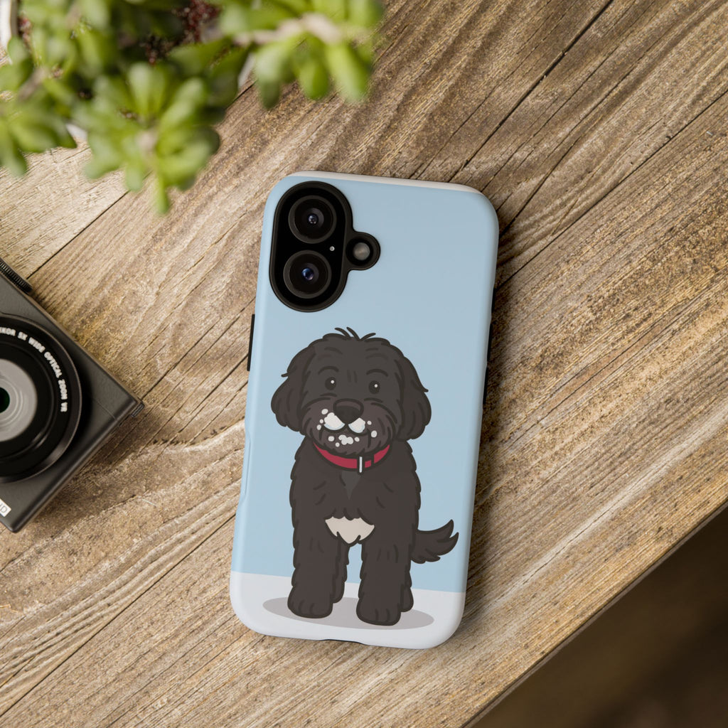 Black Labradoodle Phone Case — Cute Dog Cartoon Protective Tough Case