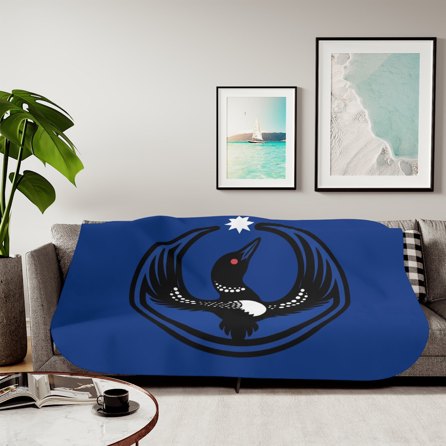 Two-Tone Sherpa Blanket — Minnesota Rebel Alliance Loon
