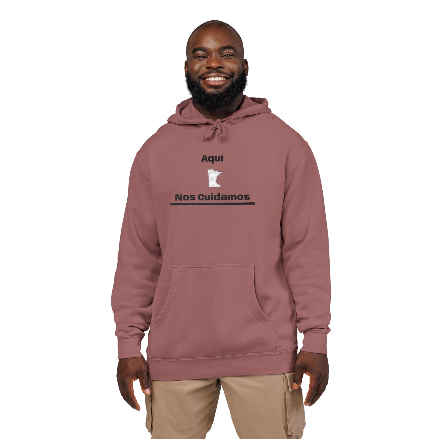 Minnesota "Aquí Nos Cuidamos" | State Hoodie, Minimal Design